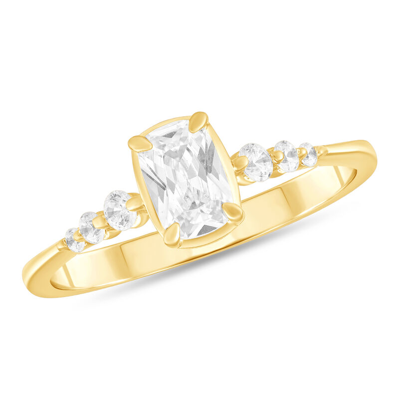 Elongated Cushion Lab Grown Diamond Shared Prong Engagement Ring in 14k Yellow Gold image number null